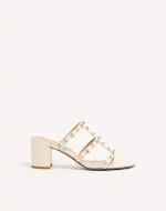 Valentino Rockstud Calfskin Leather Slide Sandal 60 Mm